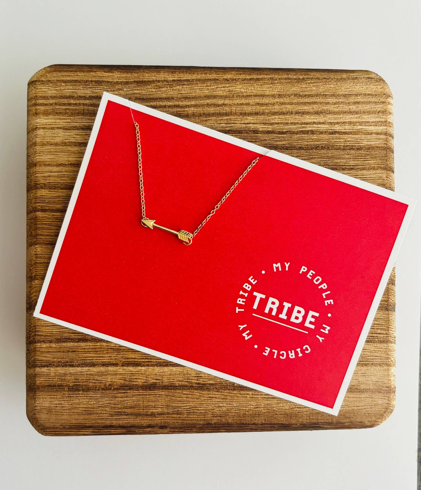 My Tribe Arrow Friend Gift Necklace On Stationery Card
