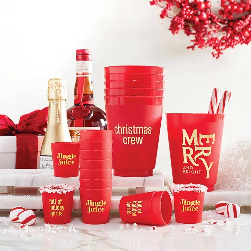 Gold Foil Frost Cups - Merry + Bright - Set of 6