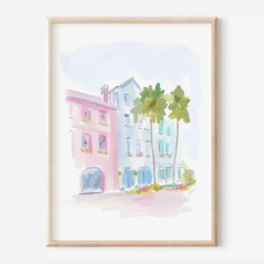 COASTAL RAINBOW ROW - Art Print