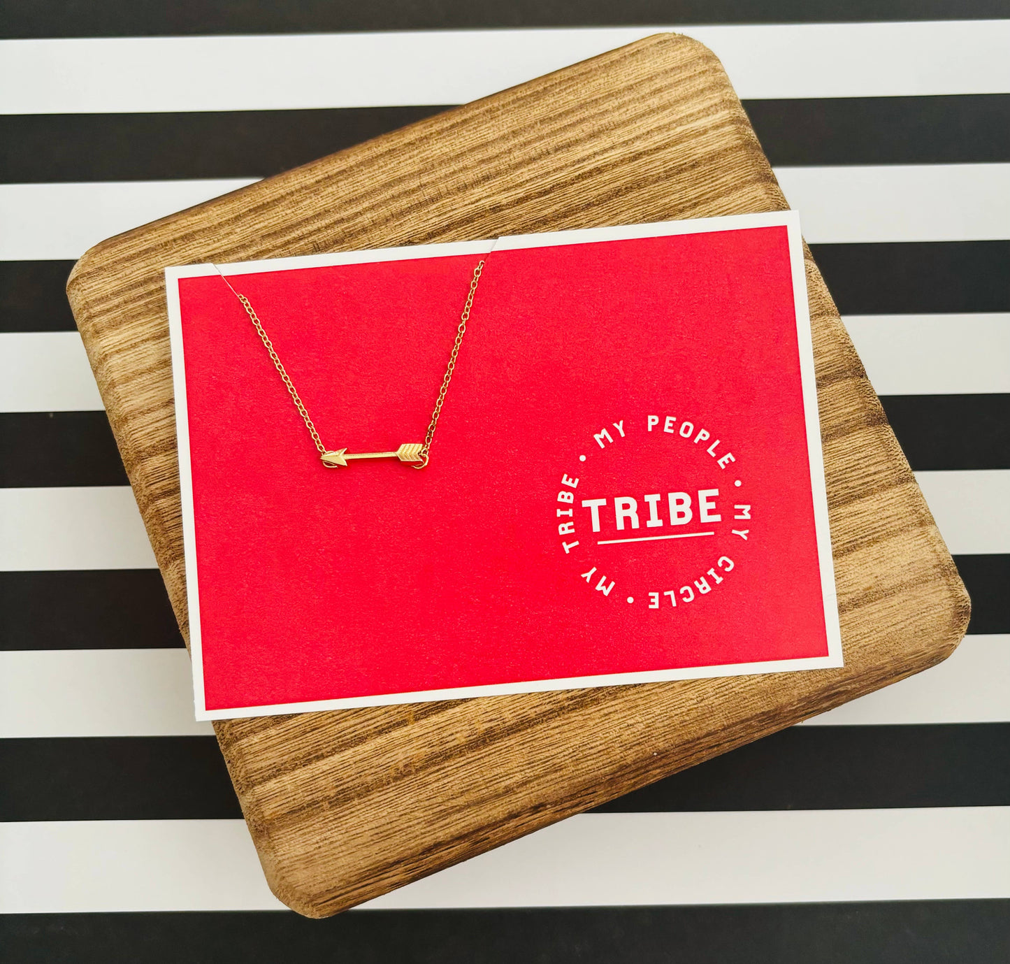 My Tribe Arrow Friend Gift Necklace On Stationery Card