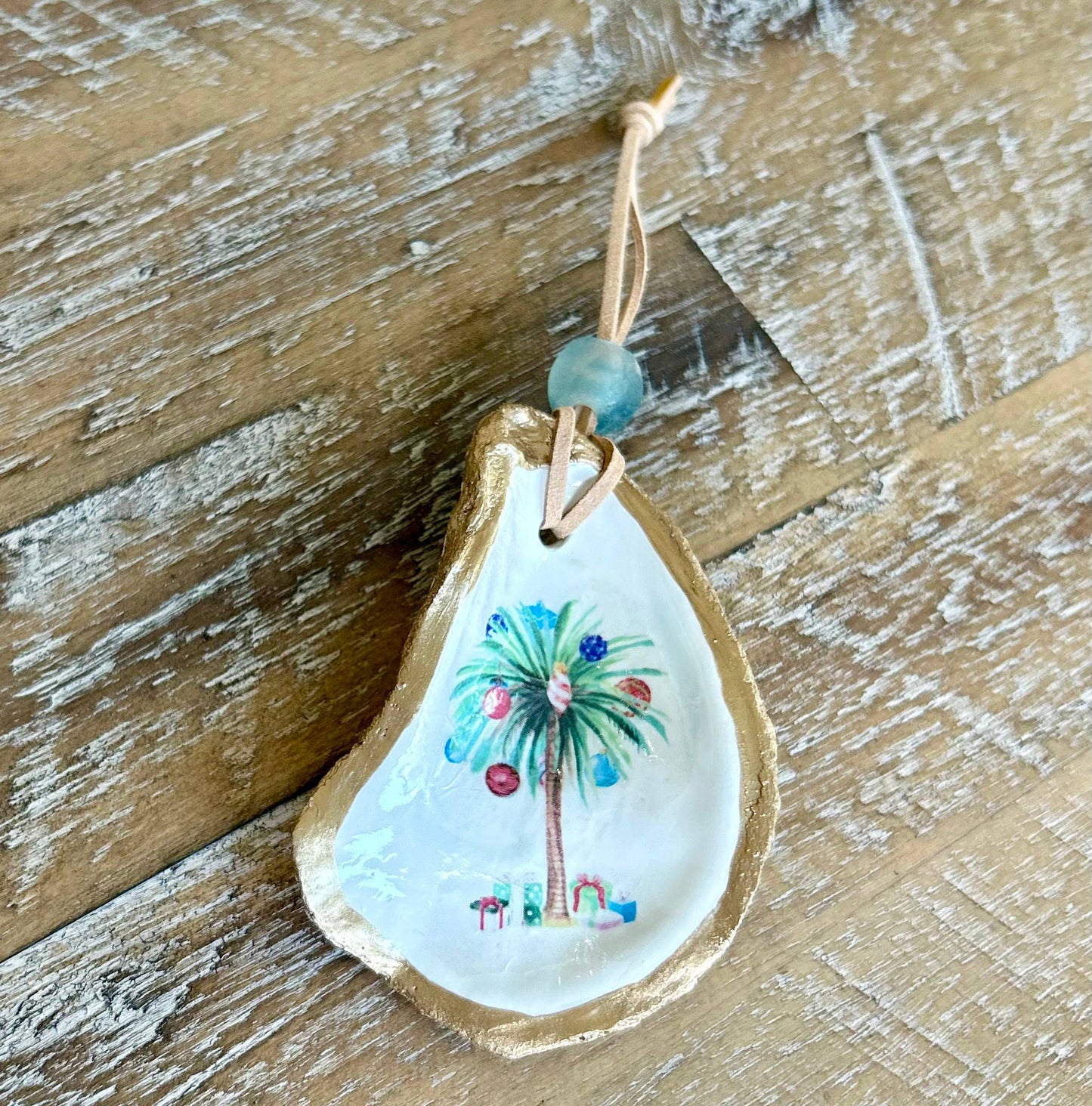 Coastal Christmas Palm Ornament