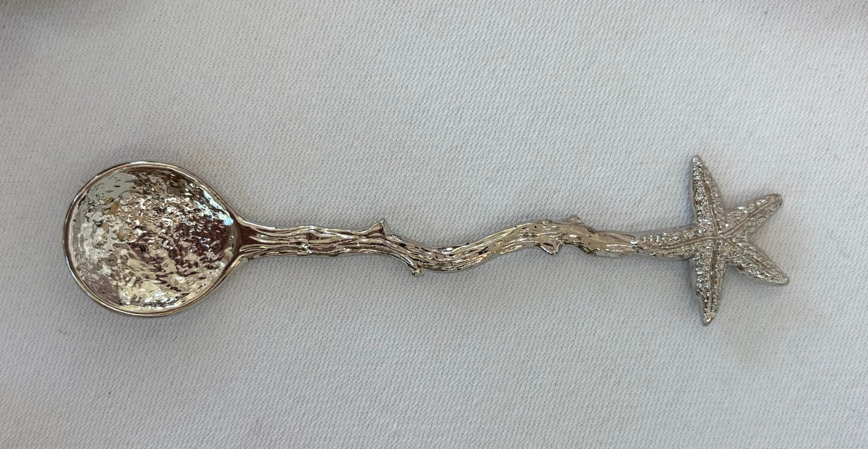 Silver Hammered Starfish Spoon