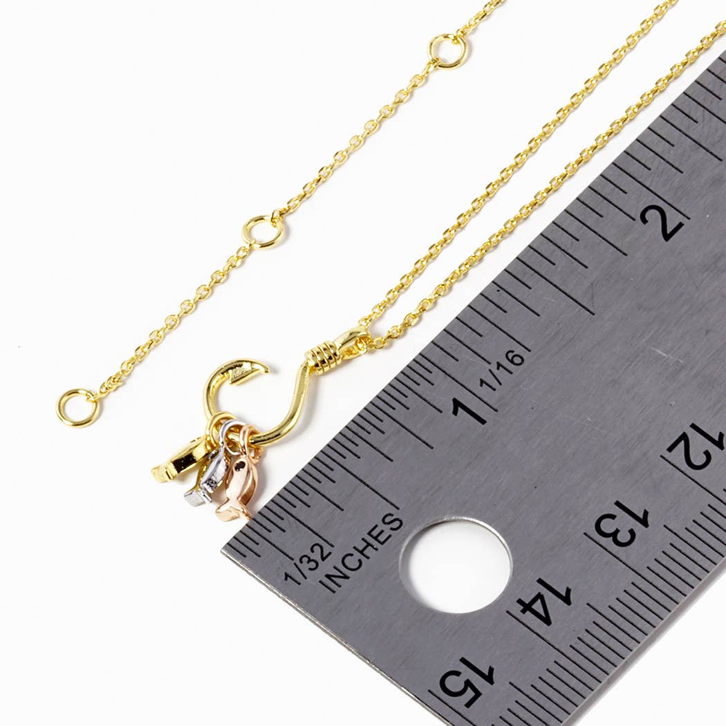 Gold-Dipped Fish Hook Fashion Necklace