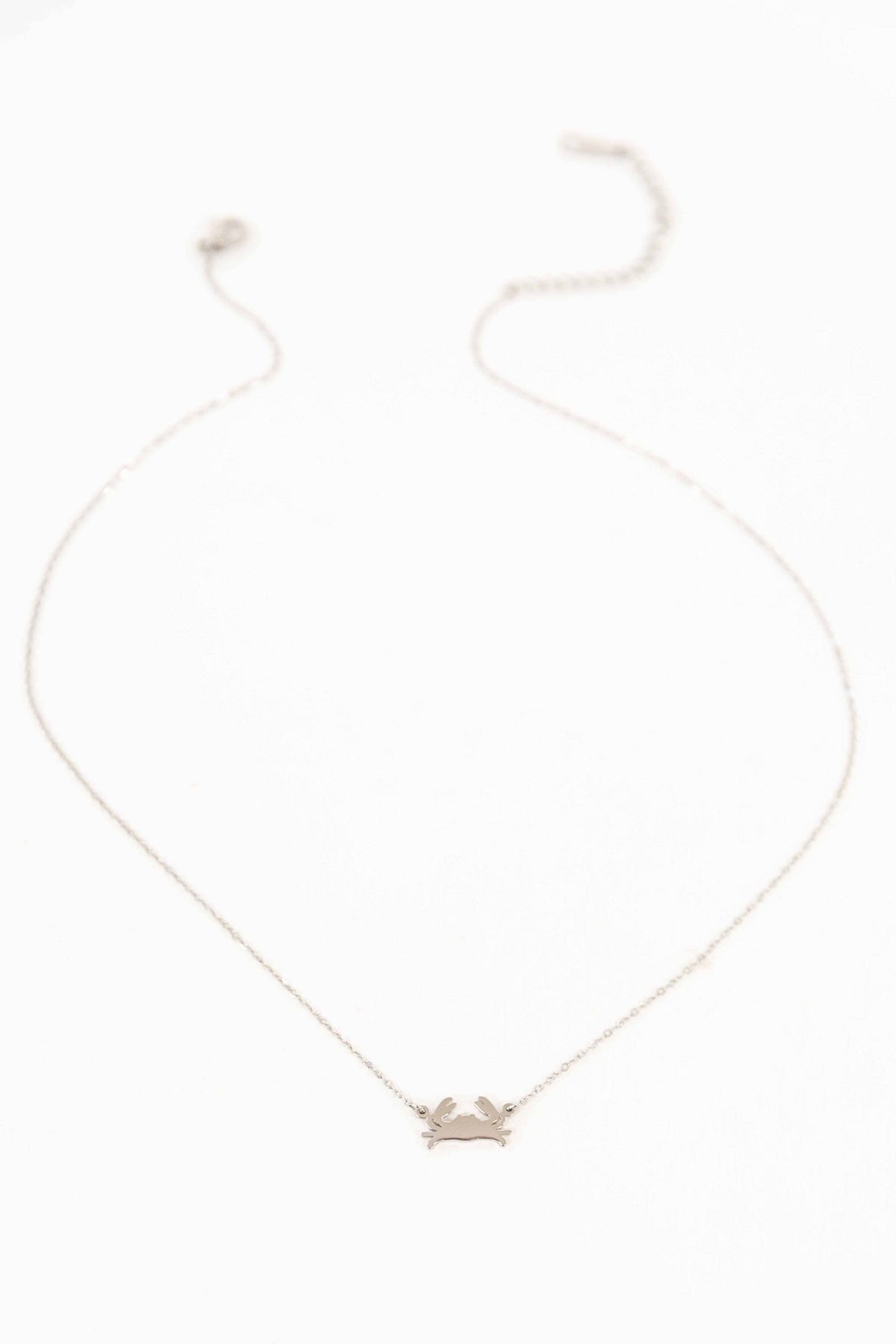 Crab Charm Necklace | Silver
