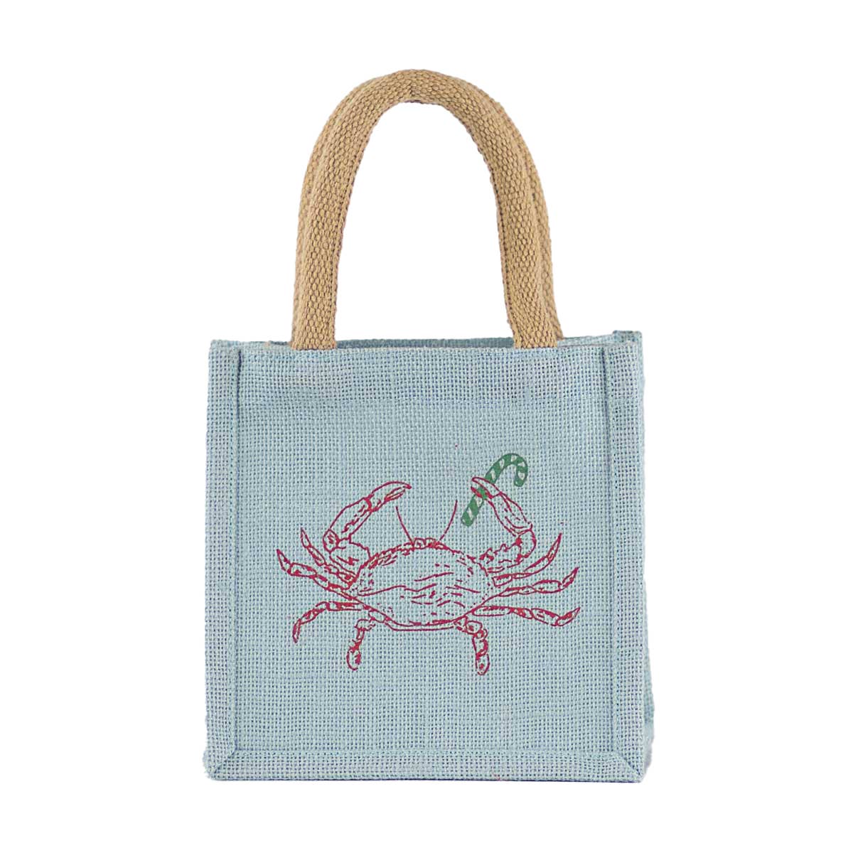 Christmas Crab Petite Gift Tote Ice/Red/Green 7x7x5