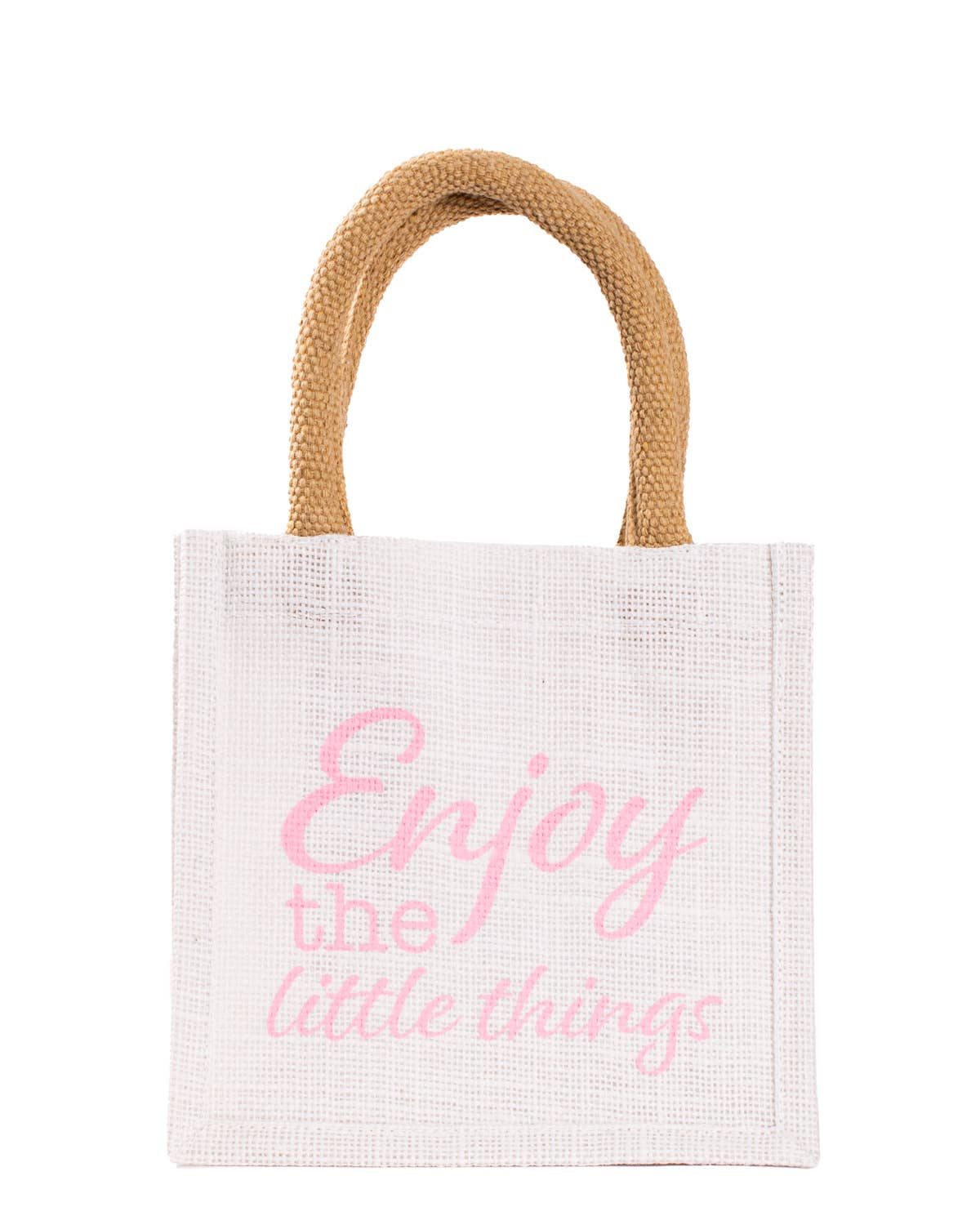 The Little Things Petite Gift Tote White/Pink 7x7x5