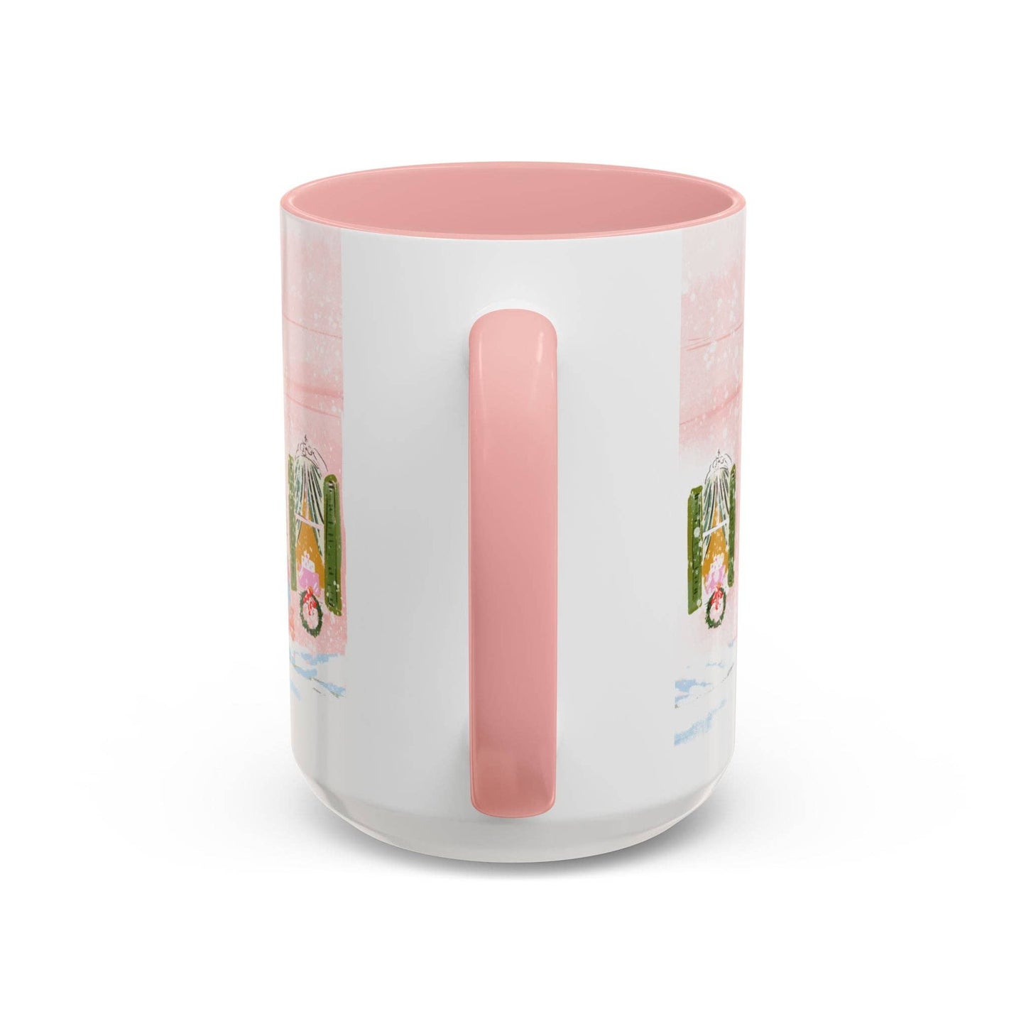 PINK CHRISTMAS TREE WINDOW MUG- CHRISTMAS WINDOW