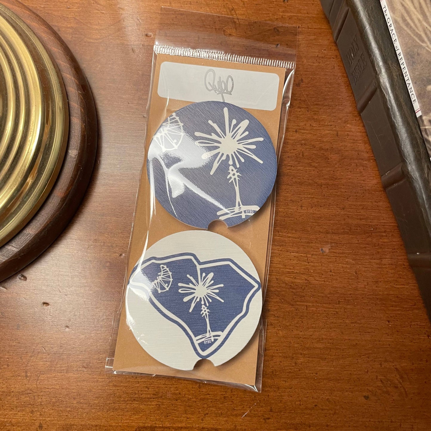 South Carolina Palmetto State Ceramic Car Coaster