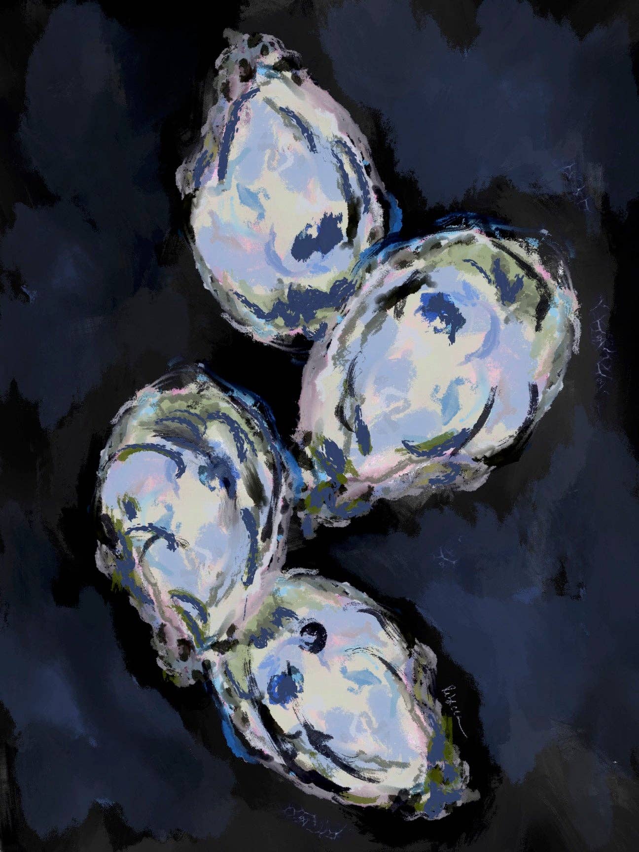 BLUE OYSTERS - Art Print