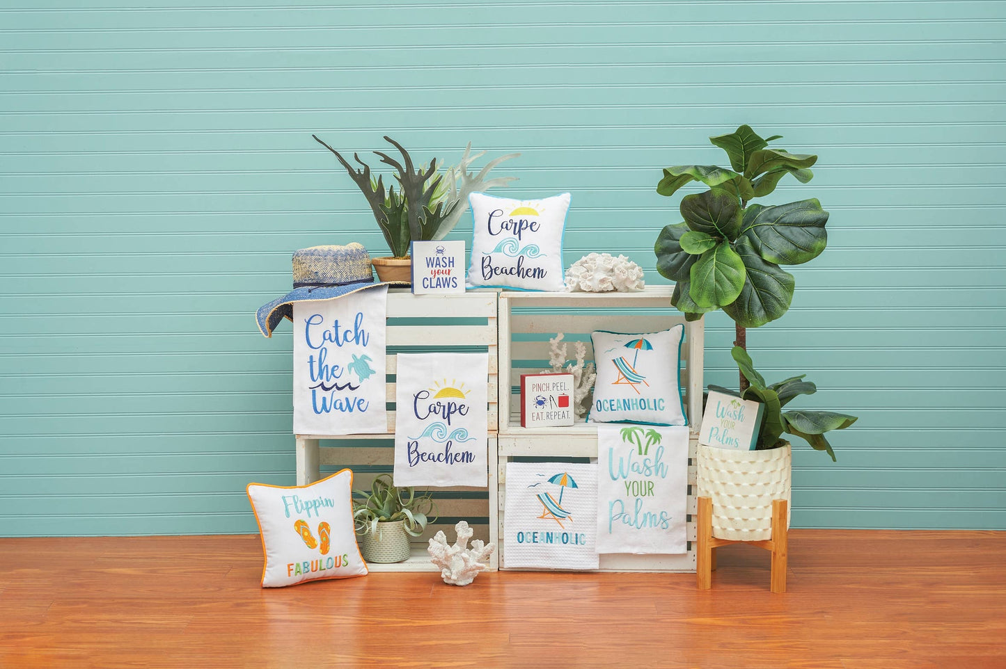 Wash Your Palms Wood Block Shelf Sitter