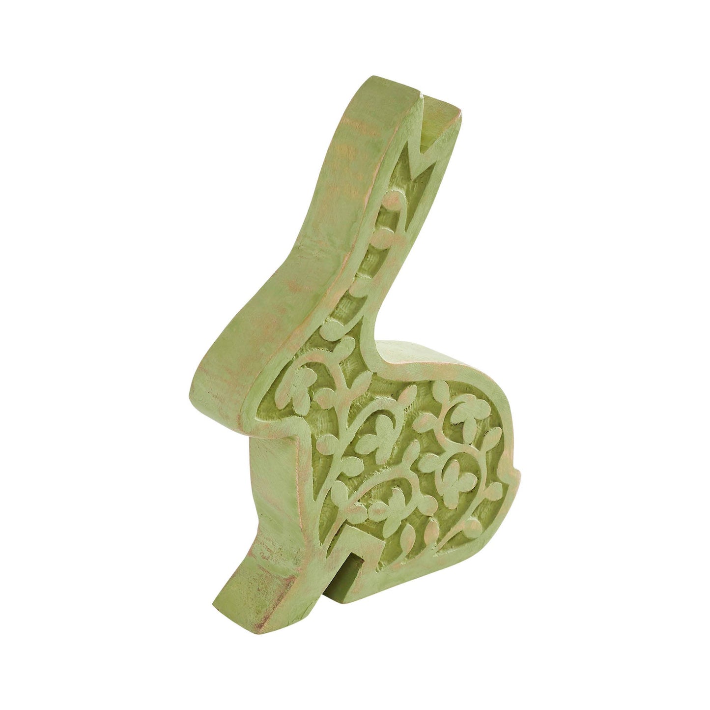 Bunny Hop Wooden Sitting Bunny In Green
