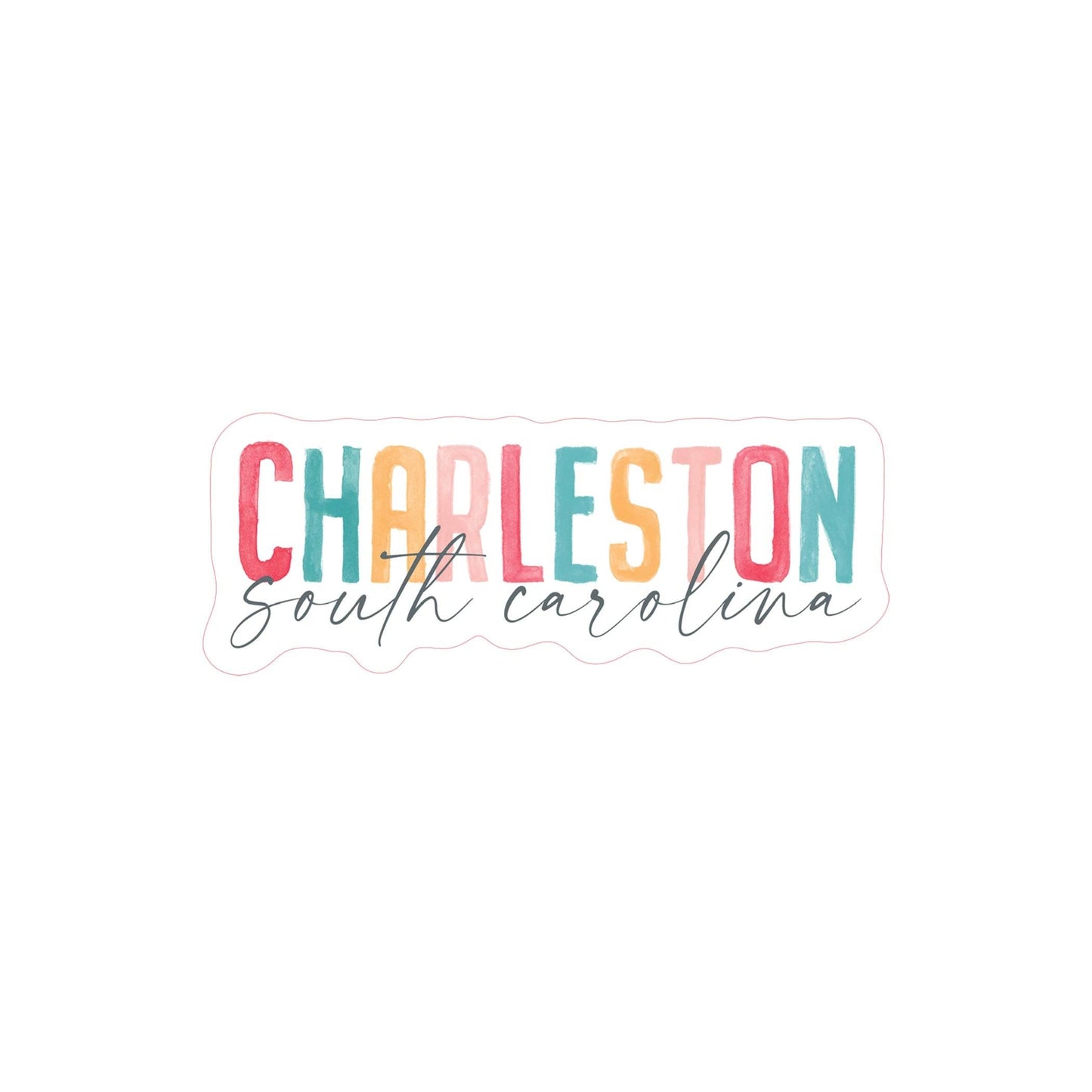 Vinyl Sticker-Watercolor City Charleston South Carolina