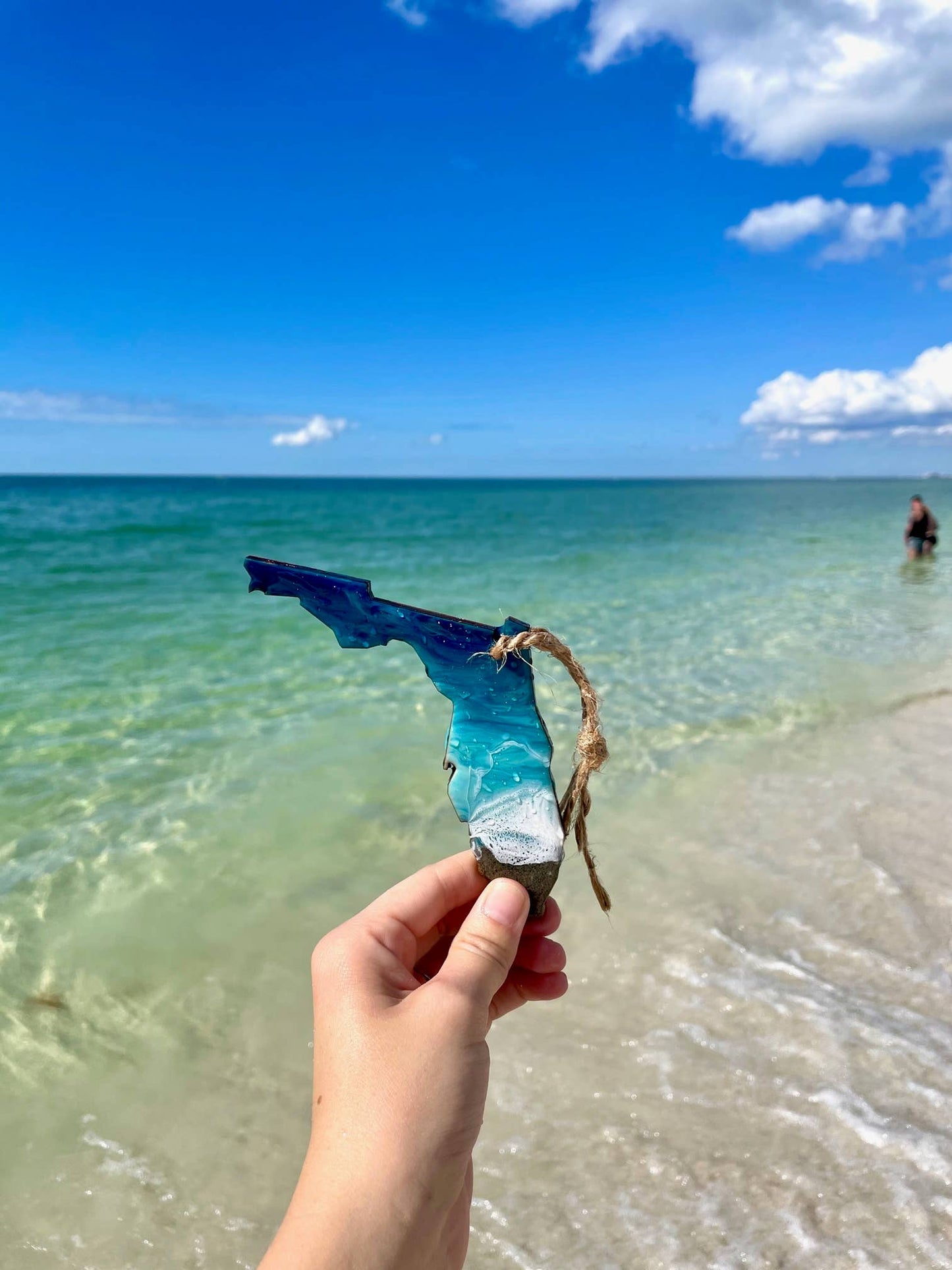 South Carolina State Christmas Ornament, Beach Resin Art