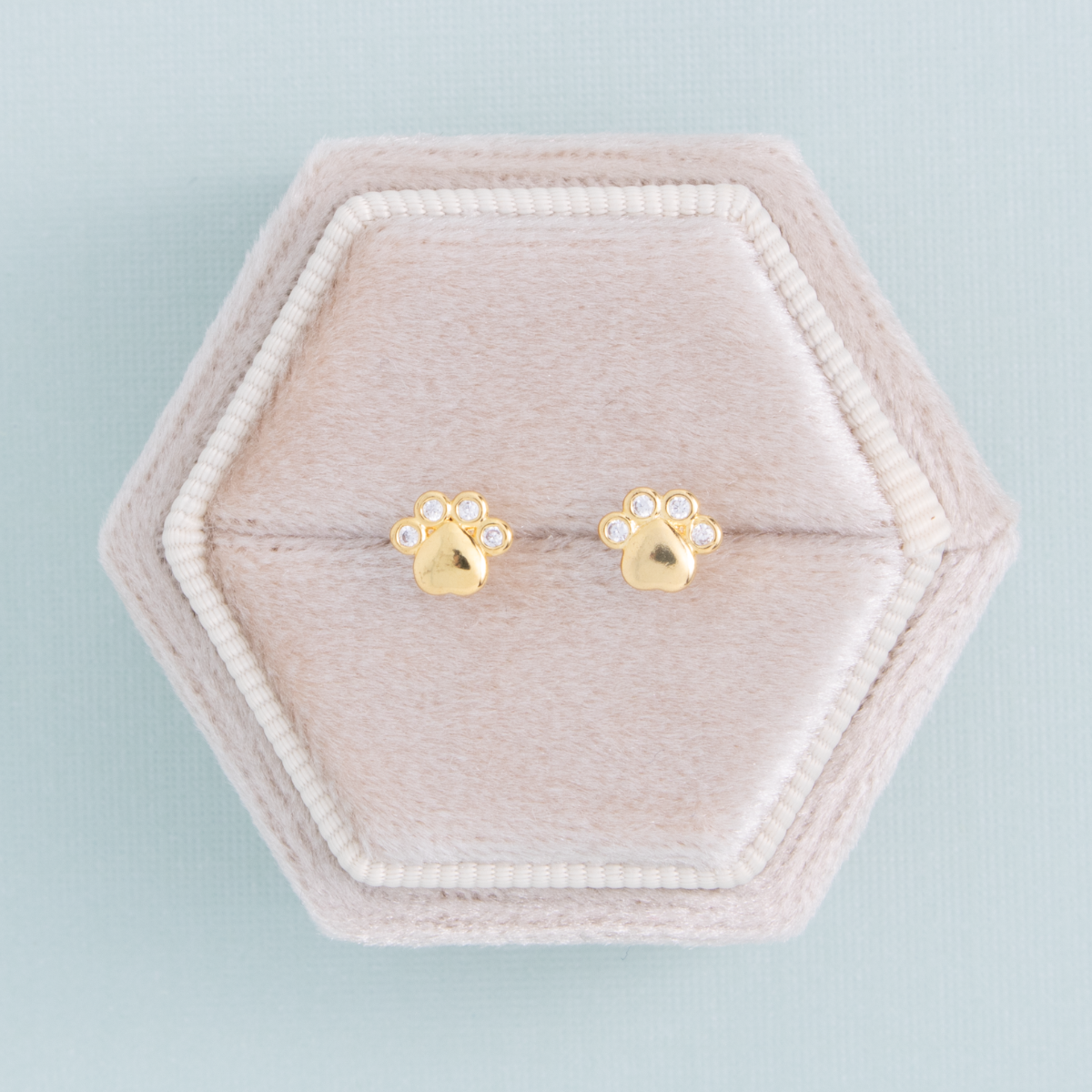 Paw Studs on Velvet Tag