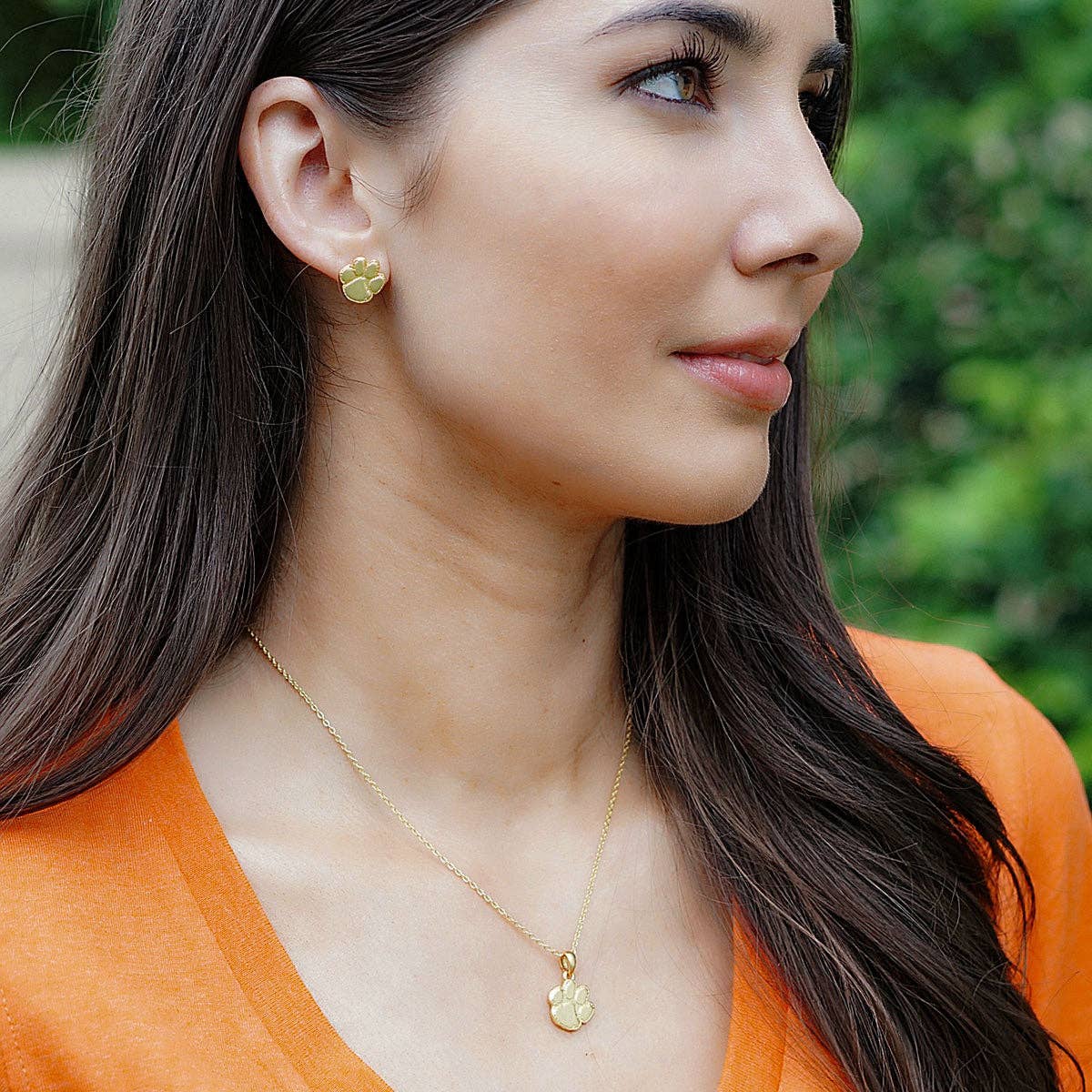 Clemson Tigers 24K Gold Plated Pendant Necklace