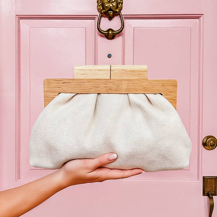East Bay Clutch- Linen