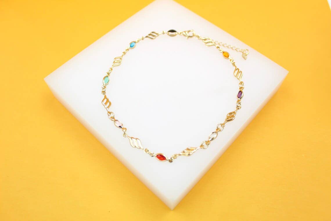 18k Gold Filled Charm Anklet~ Water Resistant