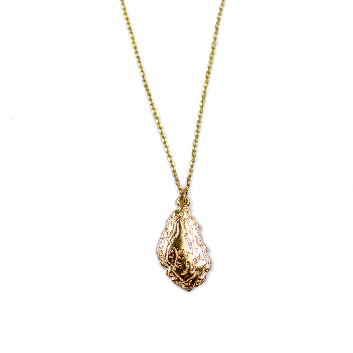 Oyster Necklace Gold 16"