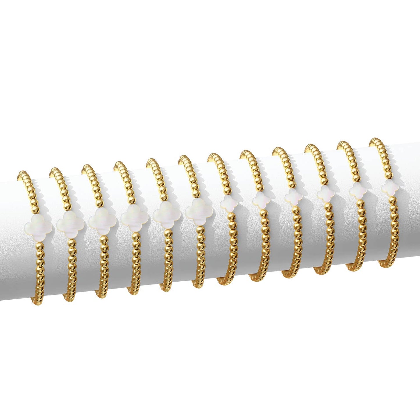 4mm Bracelet With Shell Clover