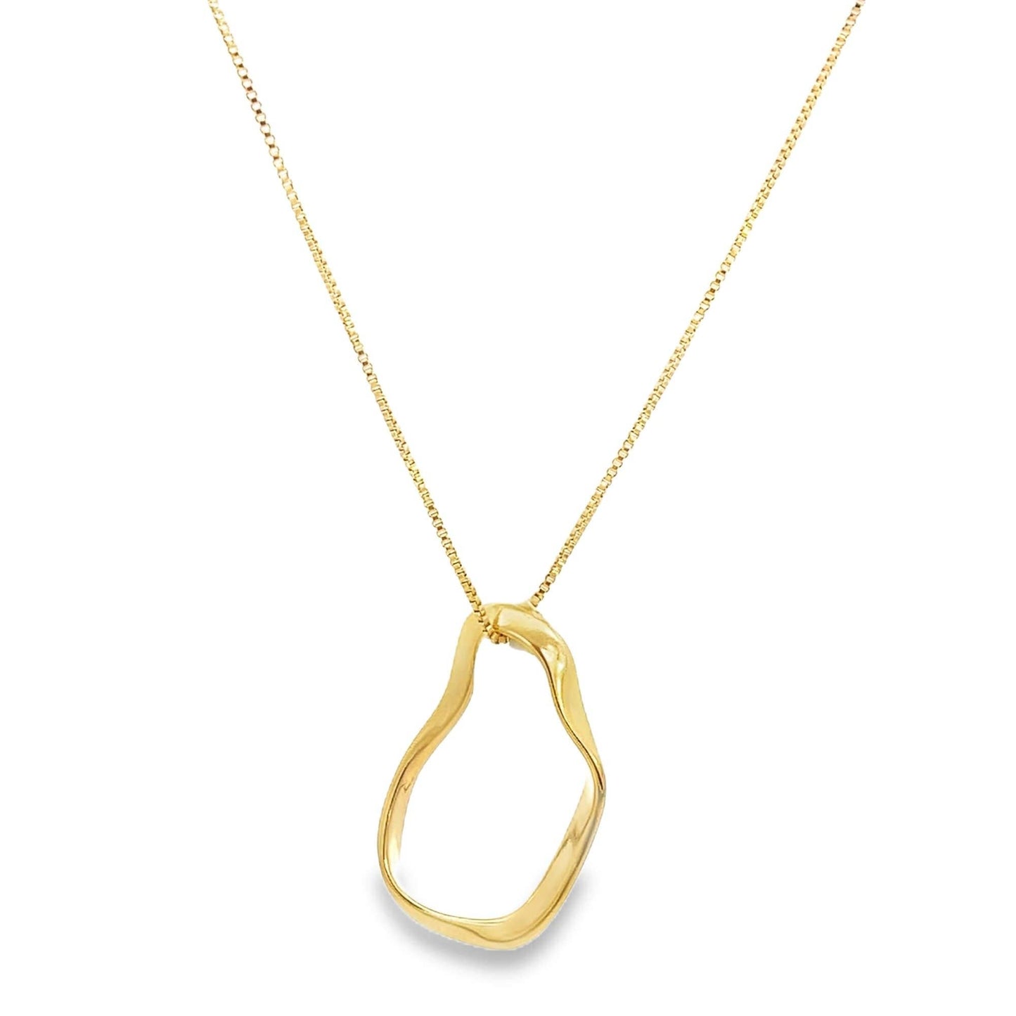 Abstract Oval Pendant Necklace ~ Water Resistant