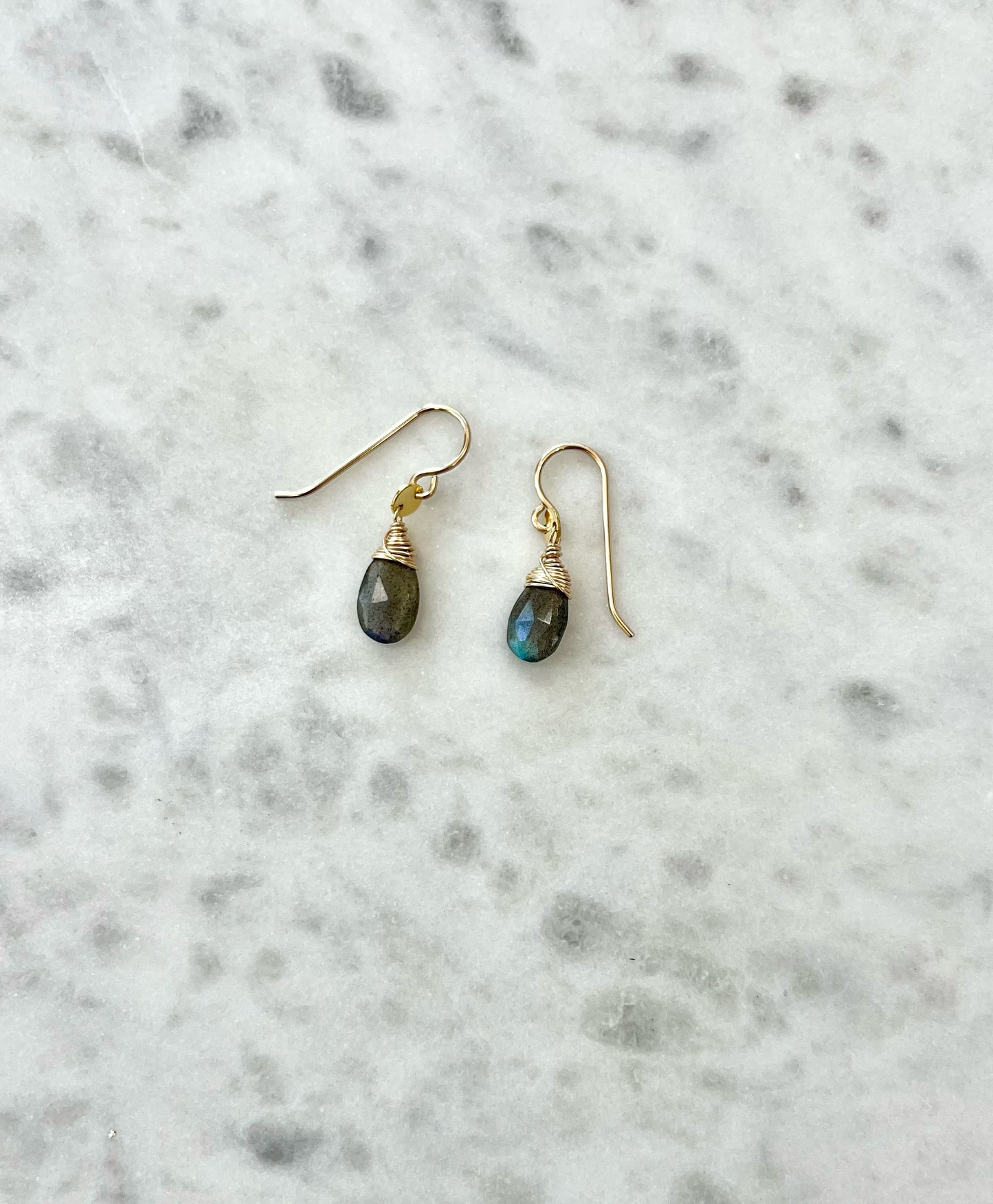 Labradorite mini disc earrings