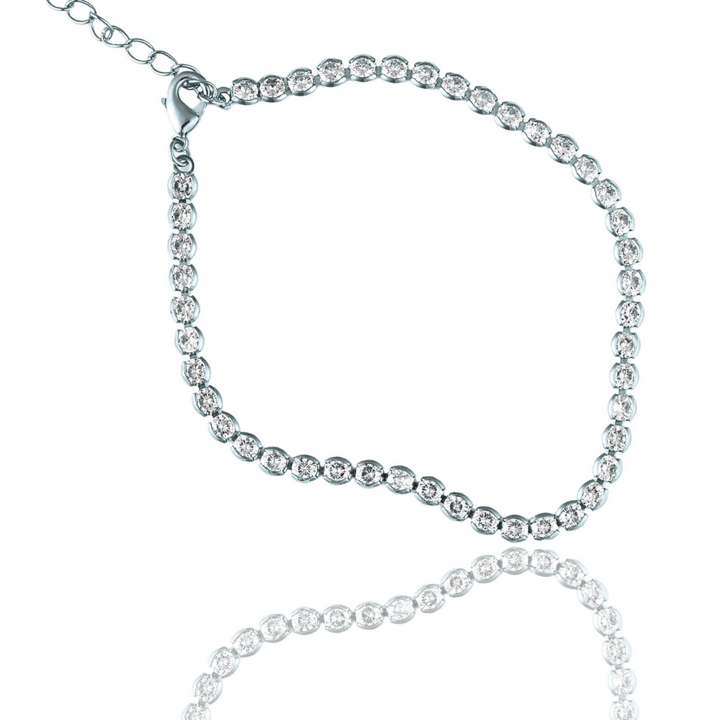 3mm Tennis Necklace Choker With Round Clear ~ Water Resistant