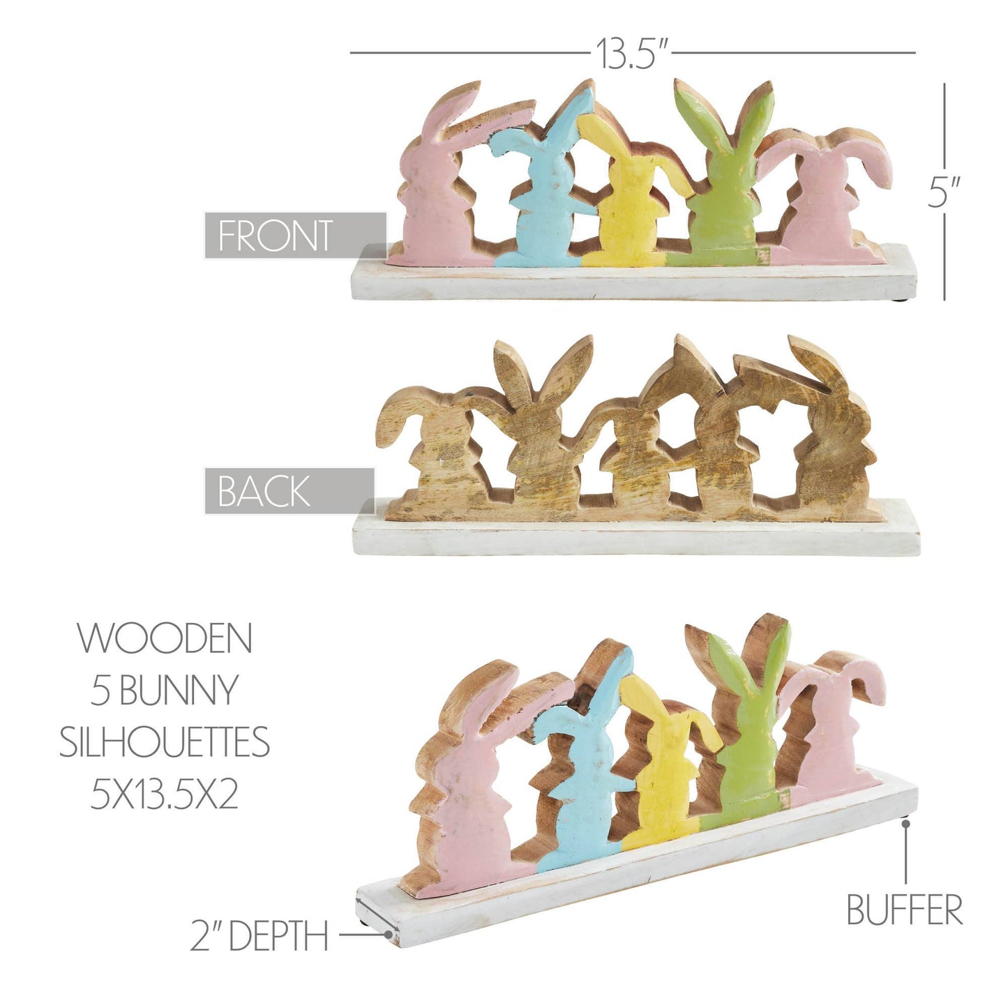 Bunny Hop Wooden 5 Bunny Silhouettes