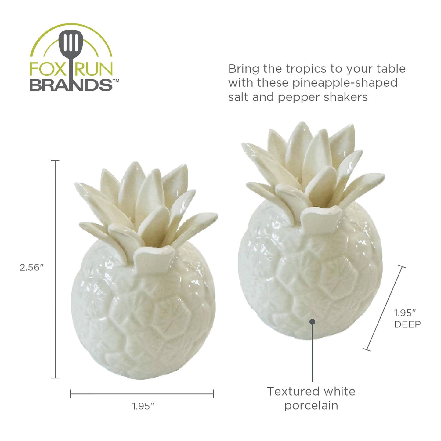 Pineapple Mini Salt and Pepper Shakers, Set of 2