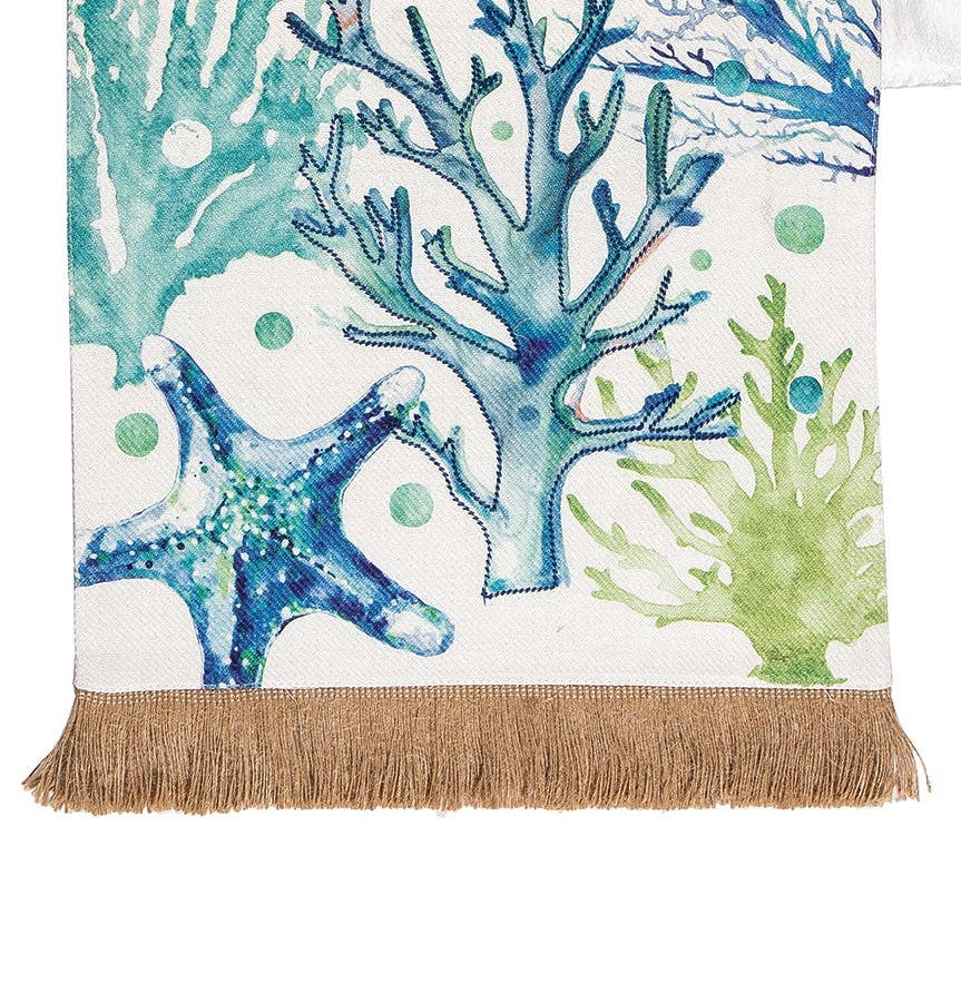 Sea Life Embroidered Table Runner