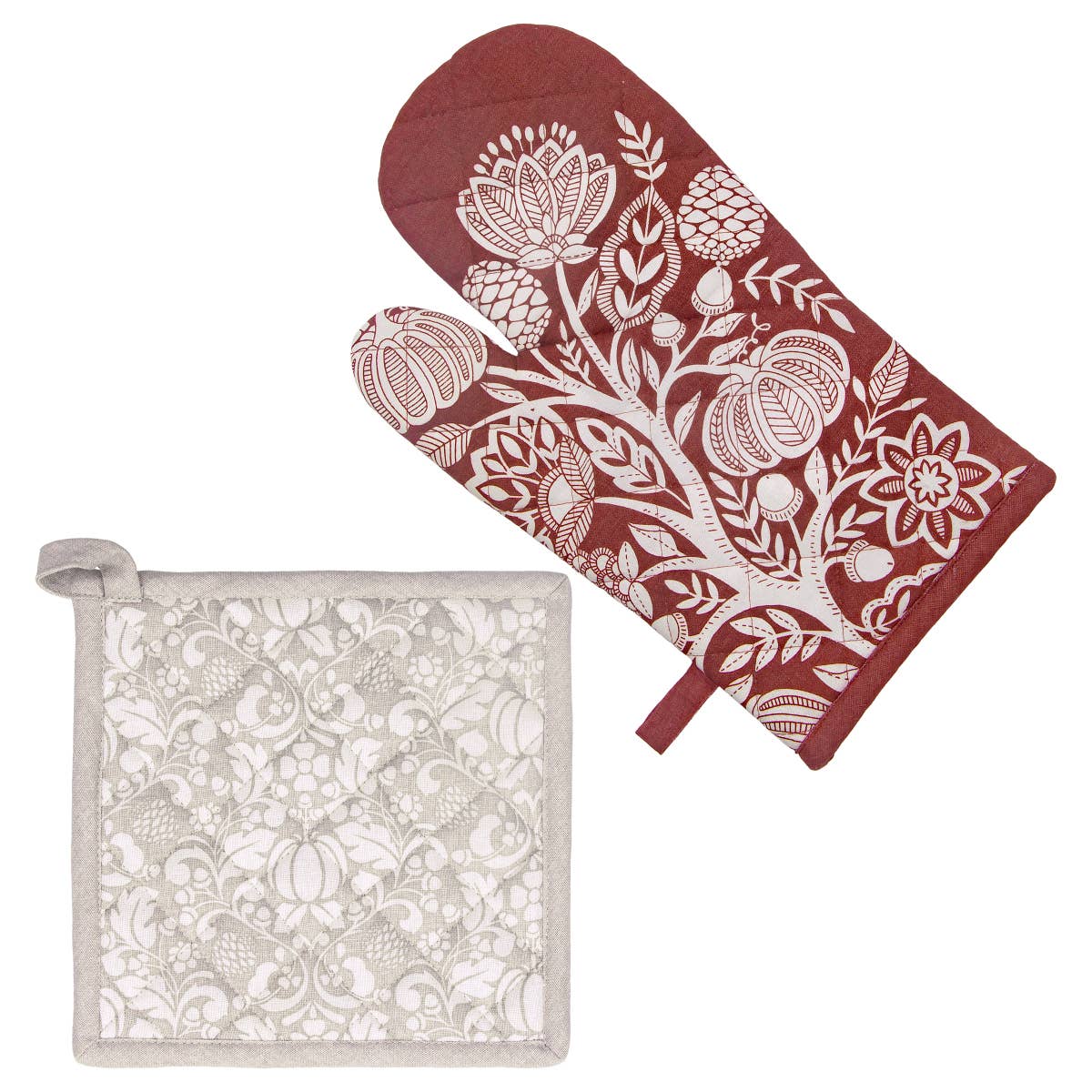 Francis Cotton Oven Mitt & Pot Holder Fall