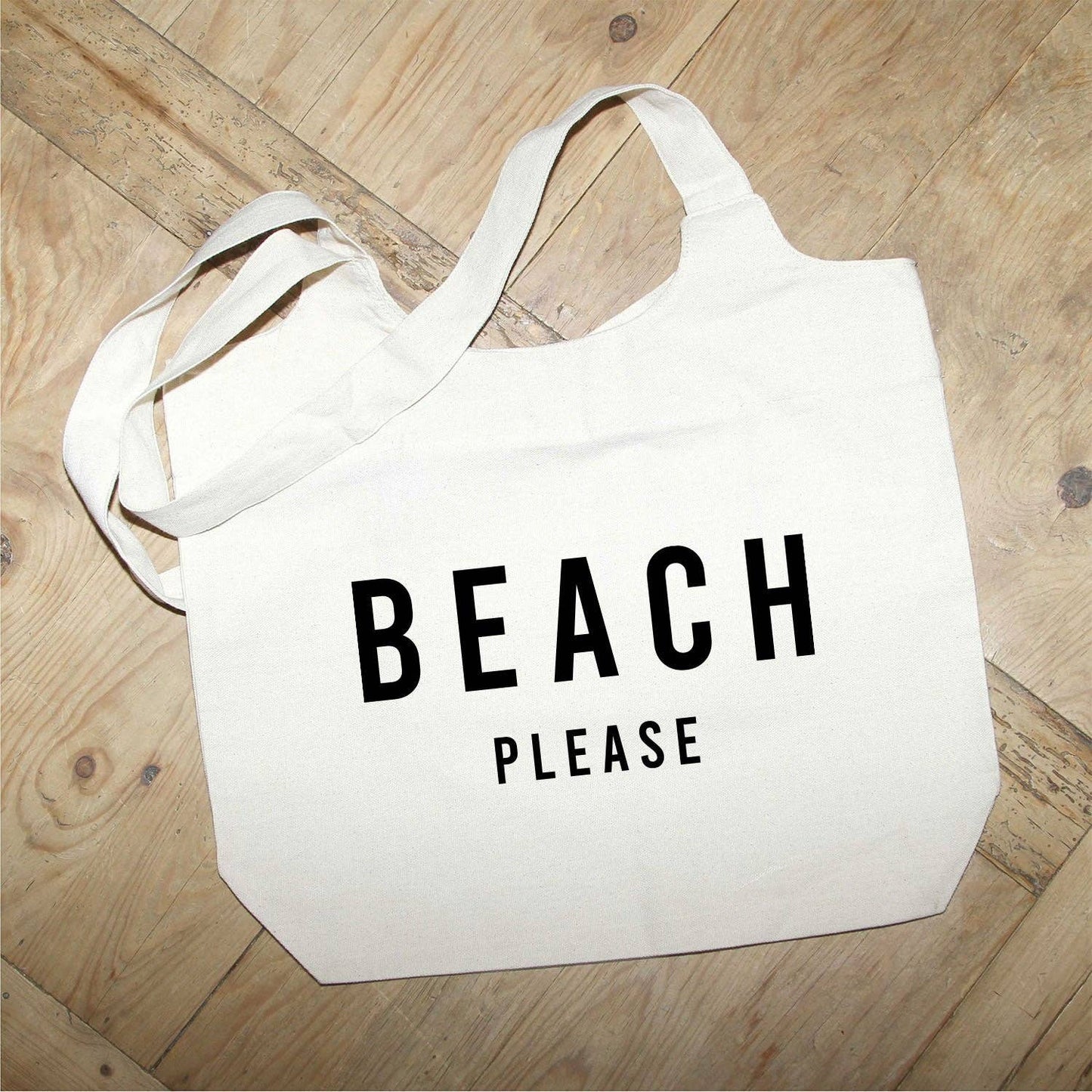 Beach Please Natural Tote Bag