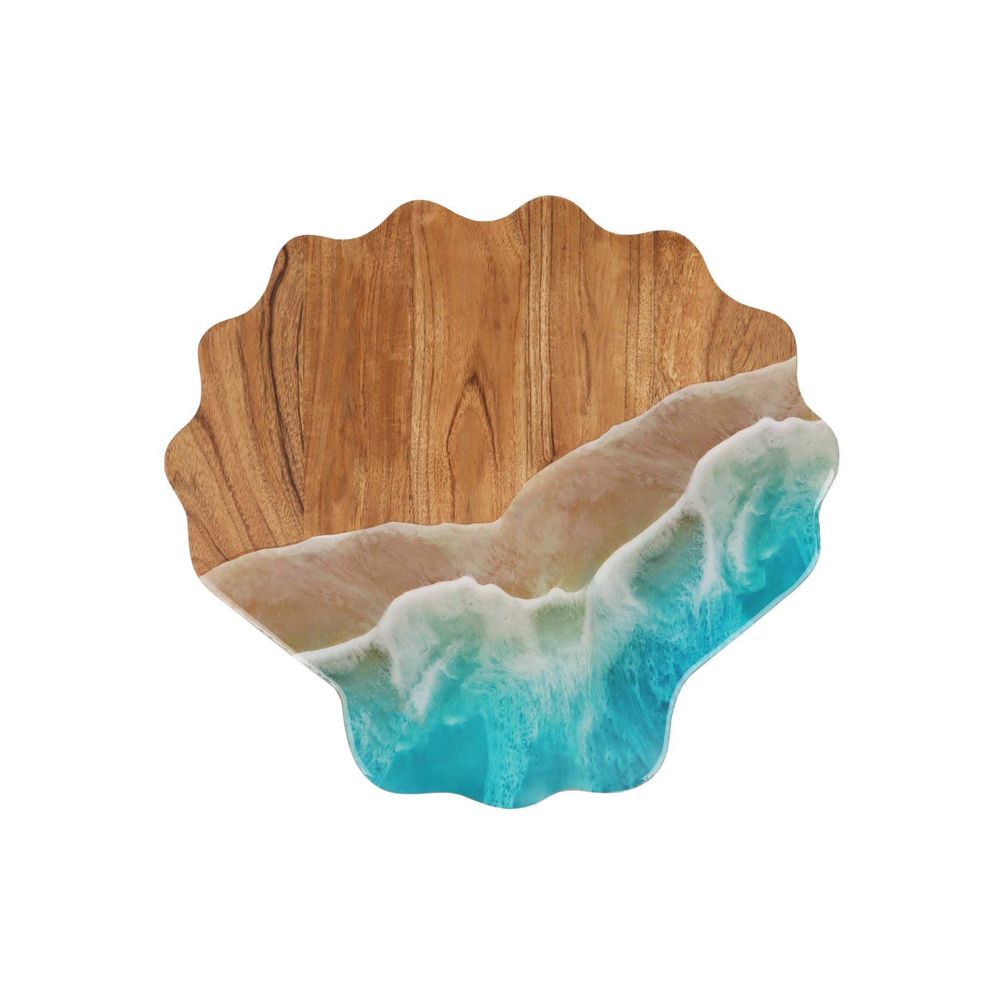 Coastal Scallop Wave Acacia Wood Server