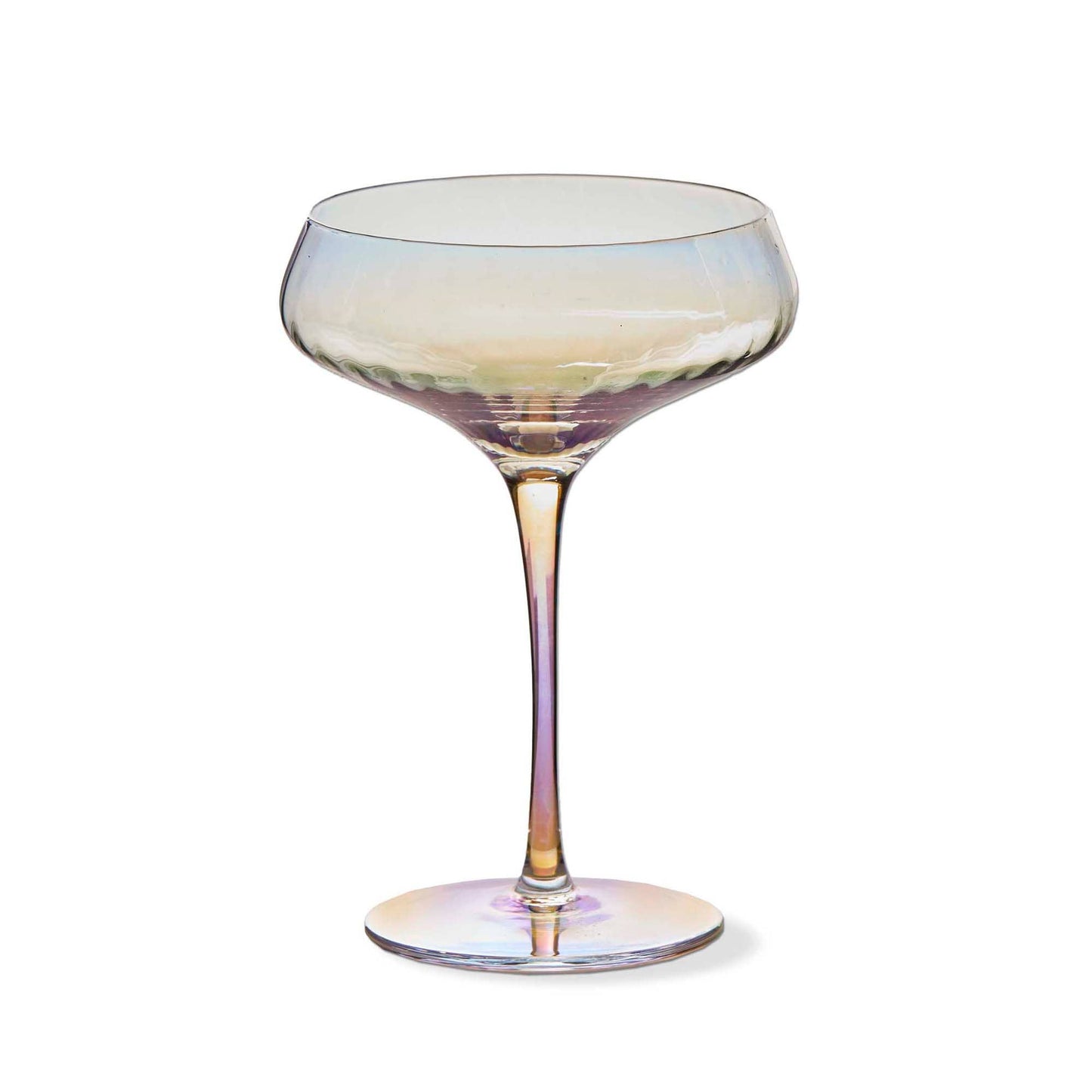 coupe glass, iridescent