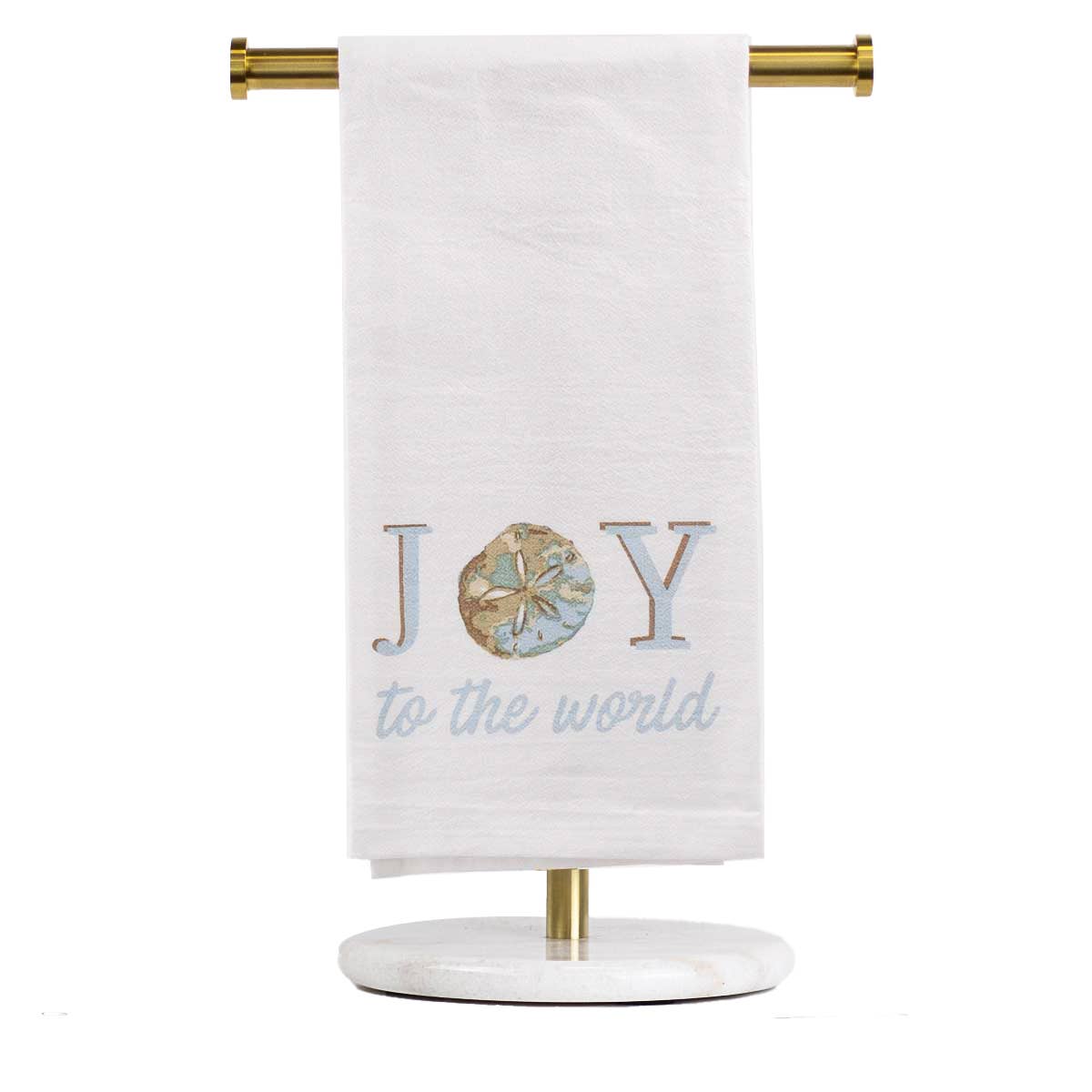 Joy Sand Dollar Flour Sack Hand Towel White/Ice 20x28