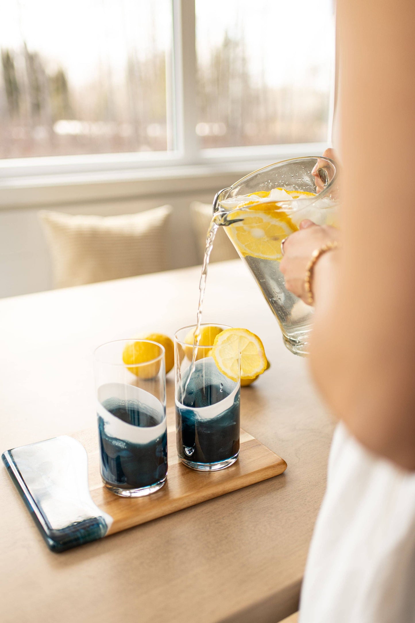 Resin Accented Highball Glasses