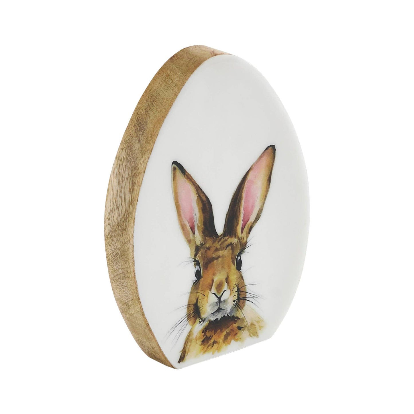 Bunny Hop Wooden Decor Egg Shape