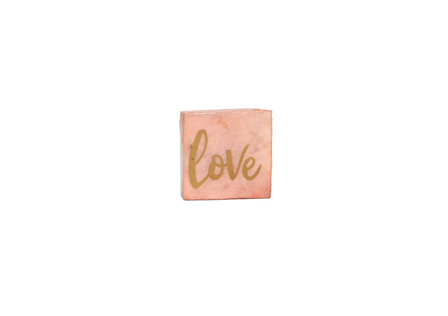 3" Capiz Box - LOVE in Gold/Pink