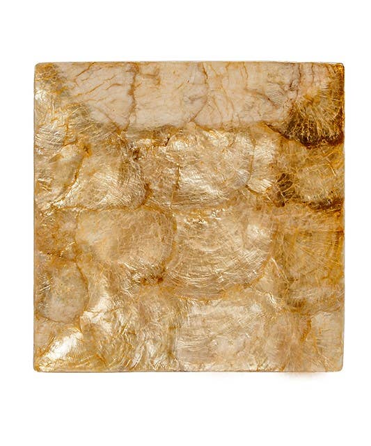 10" Square Serving Plate in Smoke Gold