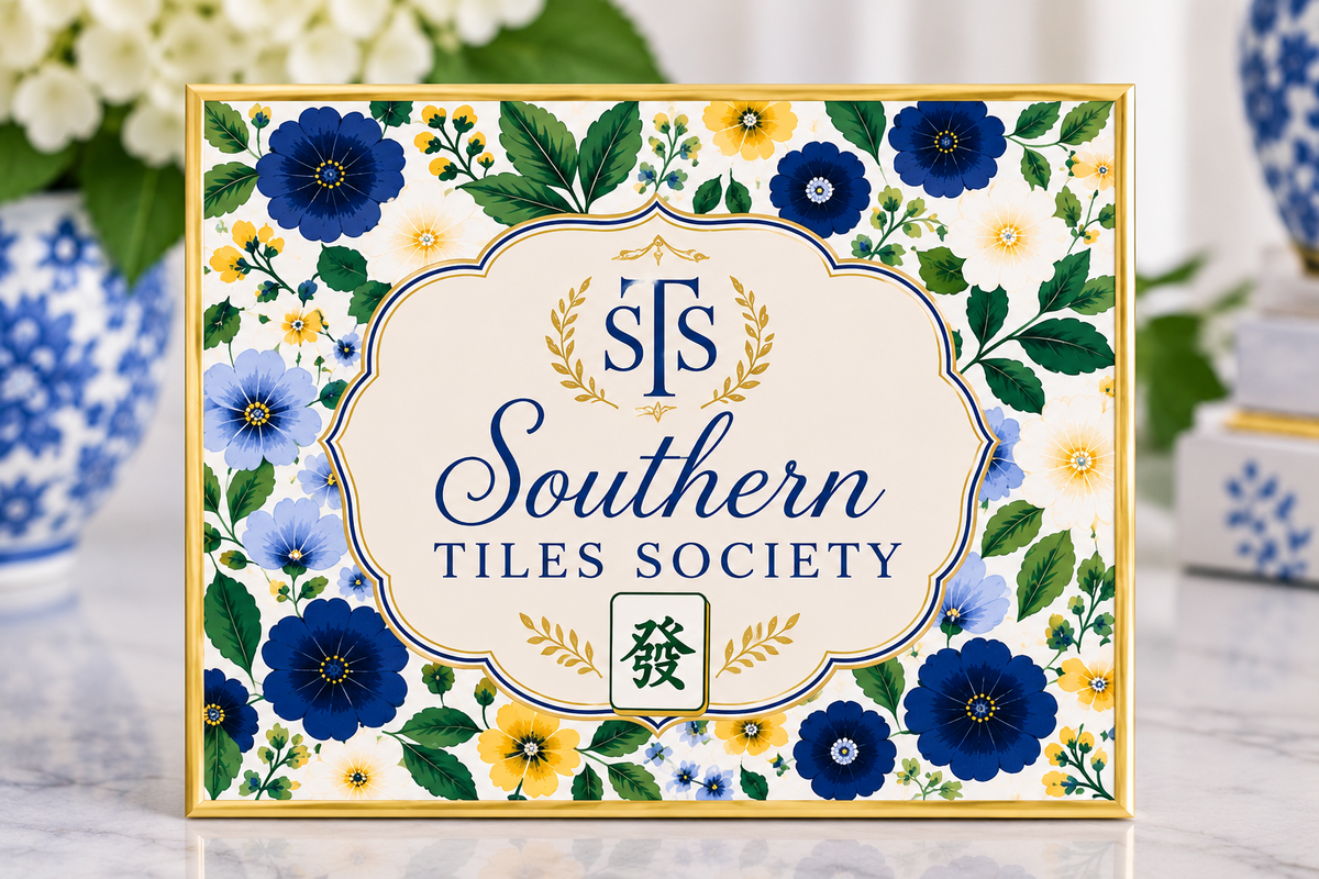 Southern Tiles Society Mahjong Card Sleeve – Floral 3-Panel