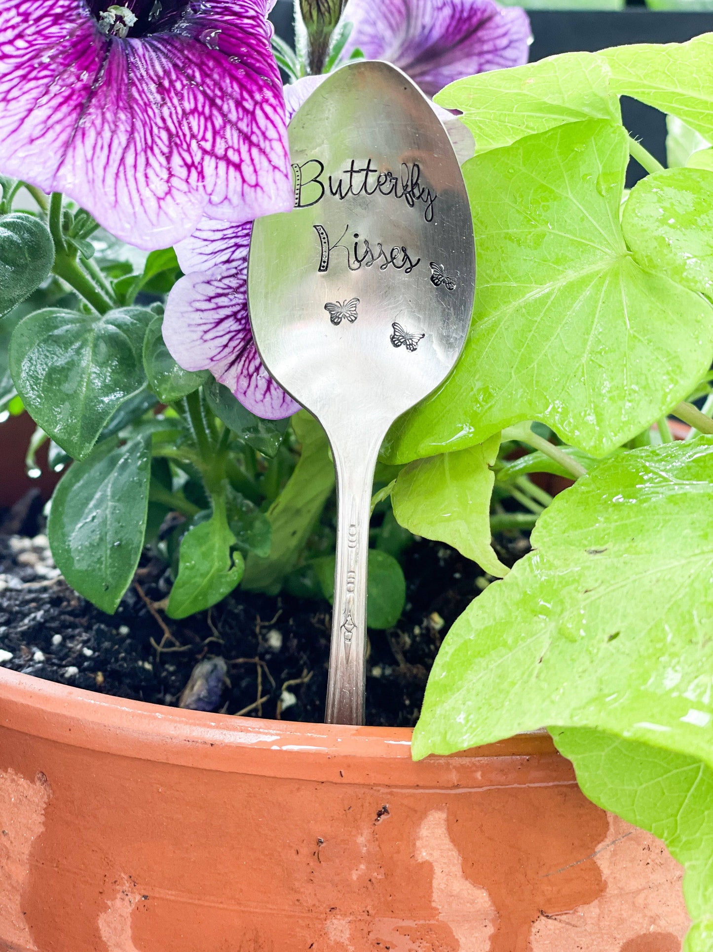 Butterfly Kisses Vintage Stamped Spoon