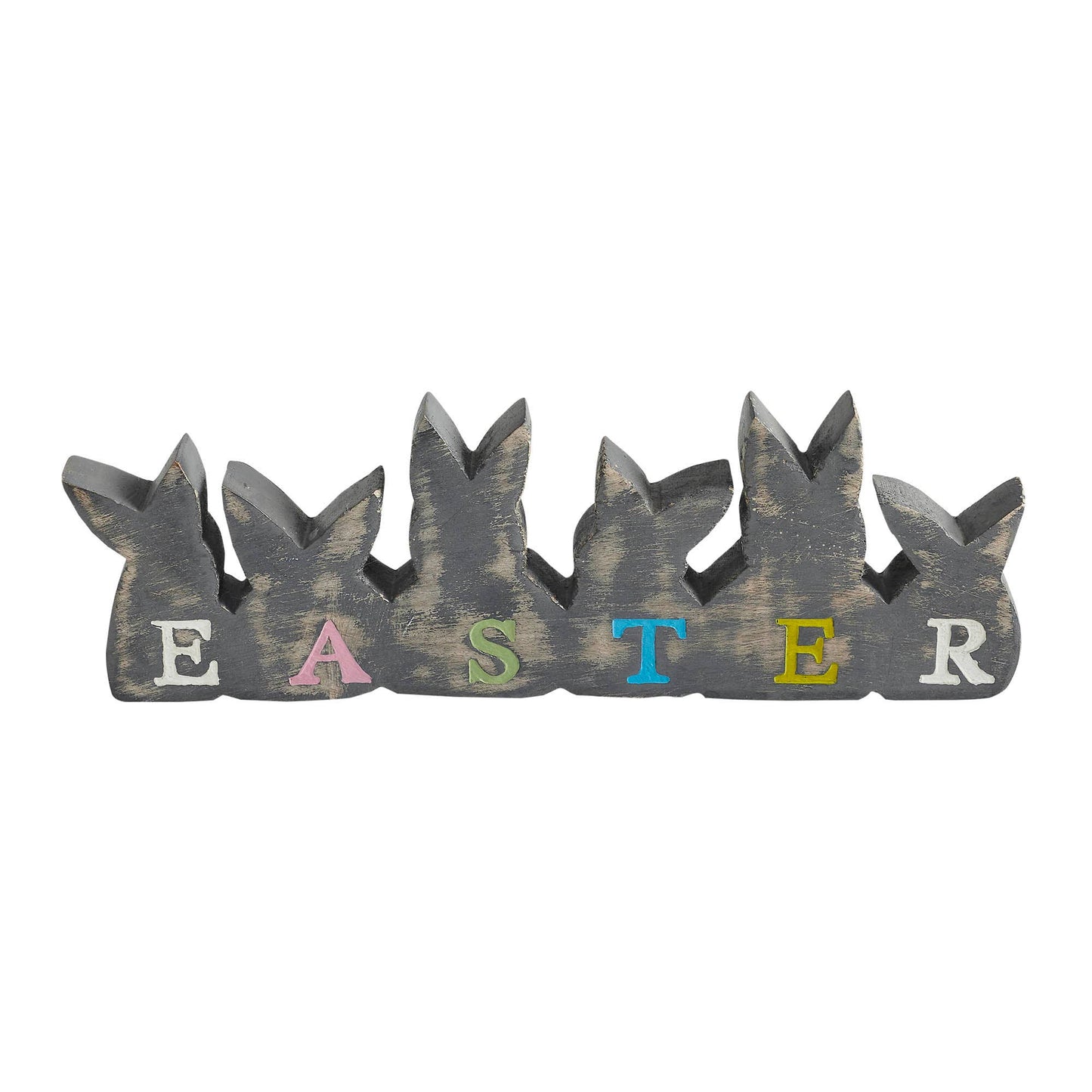 Bunny Hop Wooden Easter Sign with 6 Bunny Silhouettes