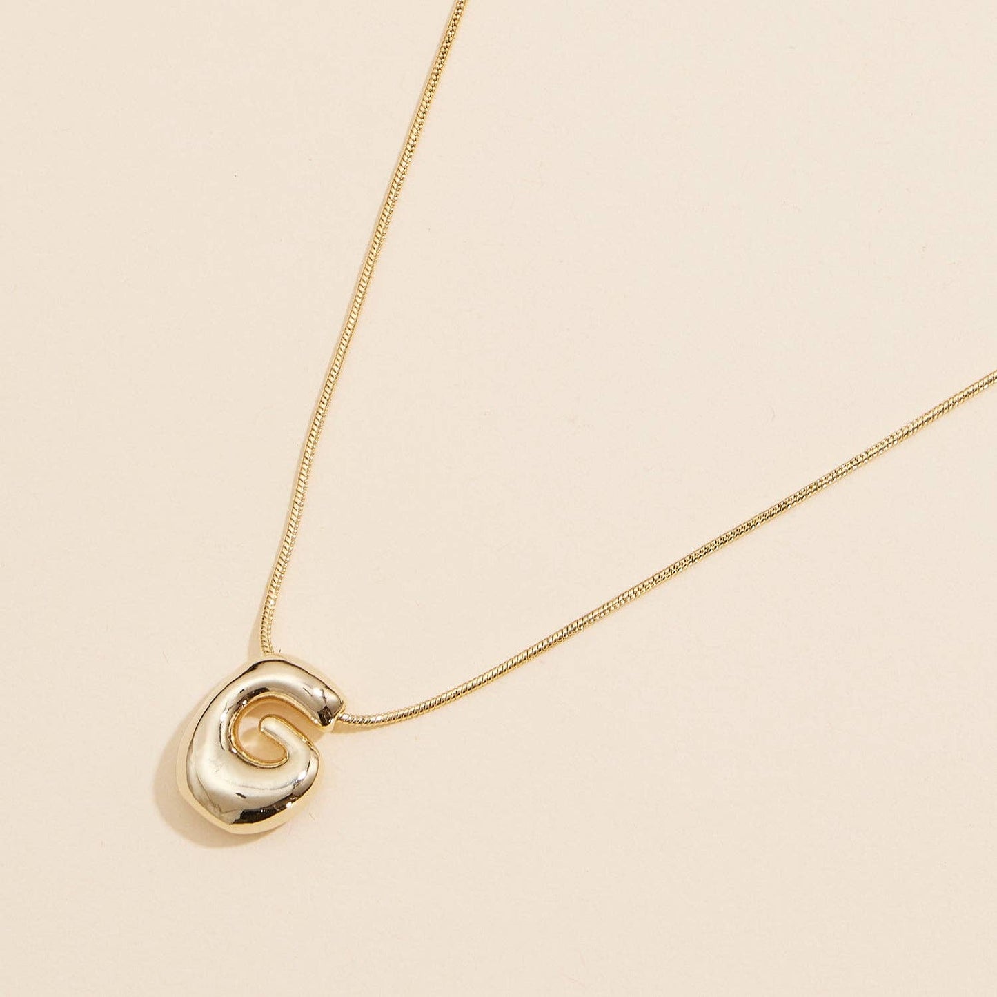 Bubble Design Silver Initial Short Necklaces