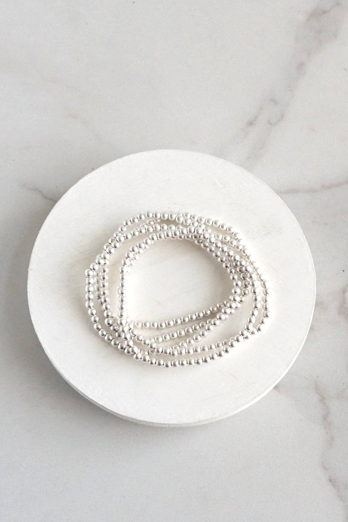 Small ball beads bracelet - Silver tone