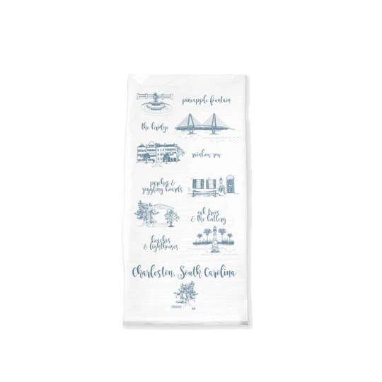 Charleston Toile Tea Towel