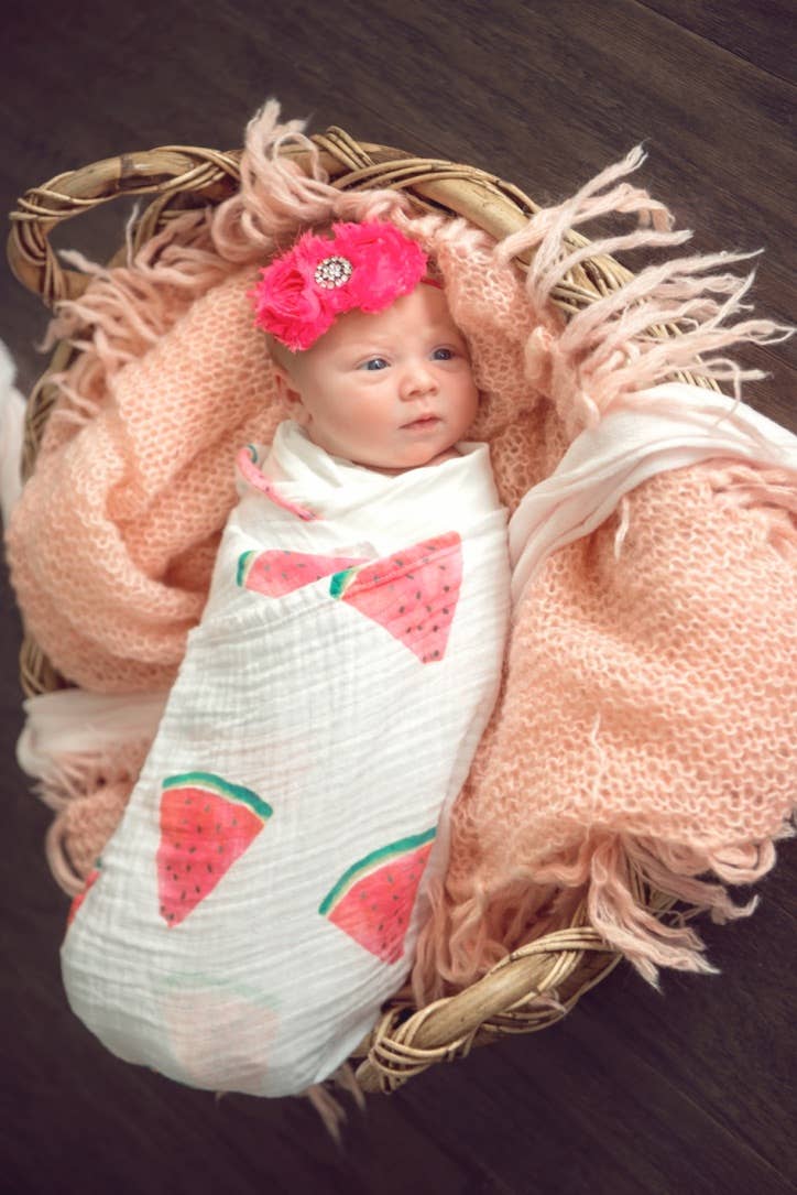 Watermelon Muslin Swaddle Blanket