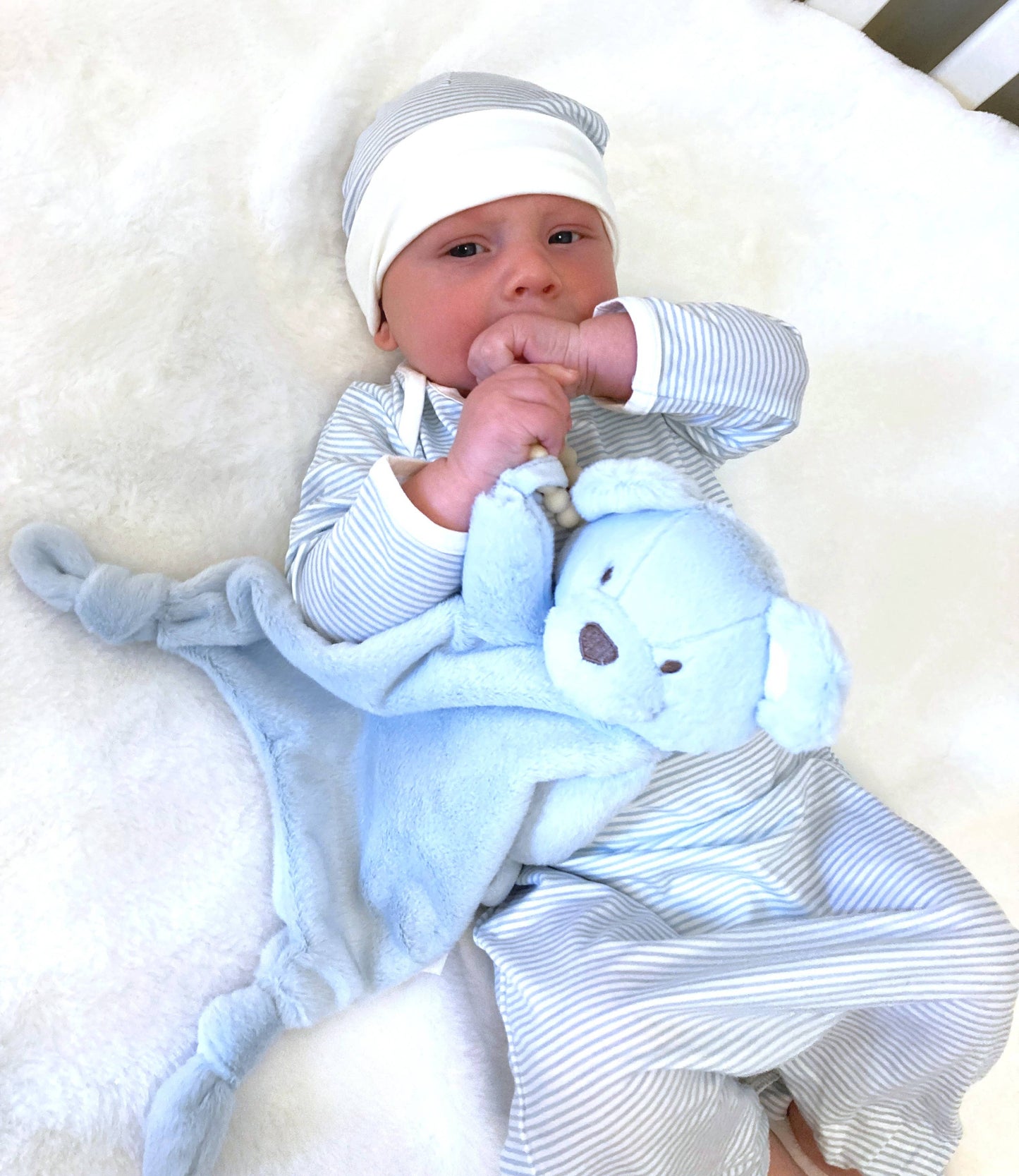 Barrett the Blue Bear Teether Blankie