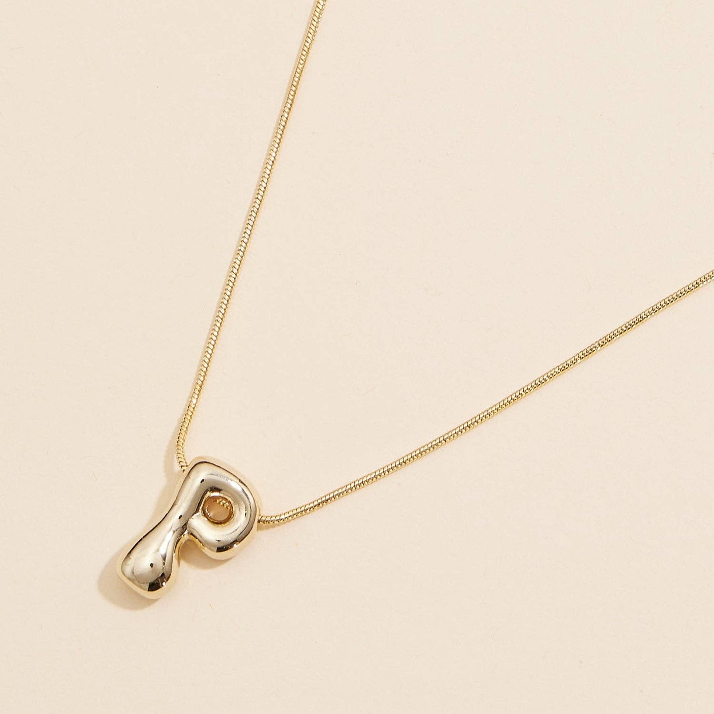 Bubble Design Silver Initial Short Necklaces
