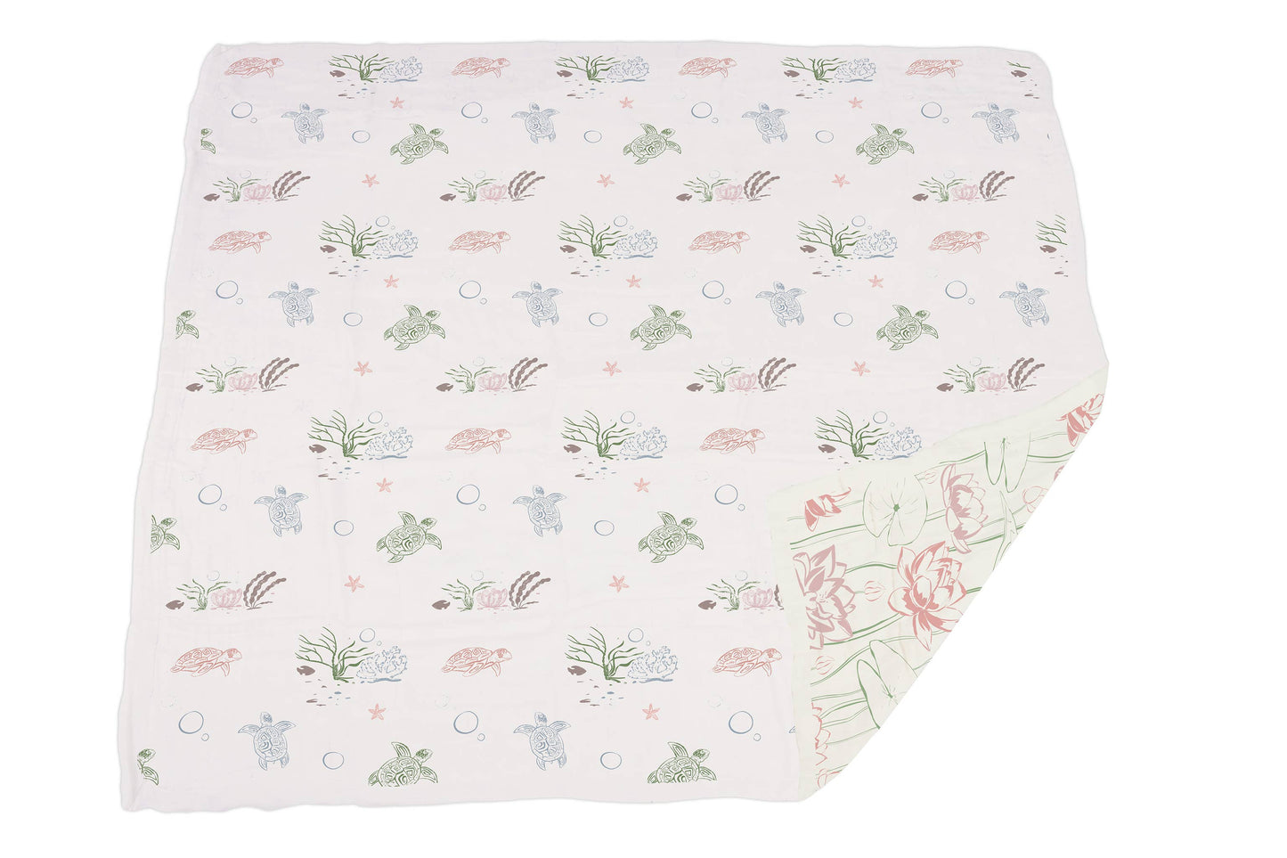 Turtles and Water Lily Newcastle Blanket