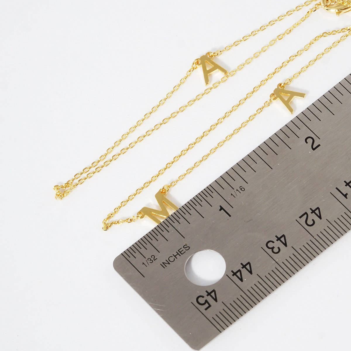 Mini spaced letter mama necklace