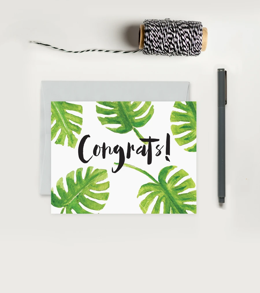 Congrats Palm Leaf Greeting Card